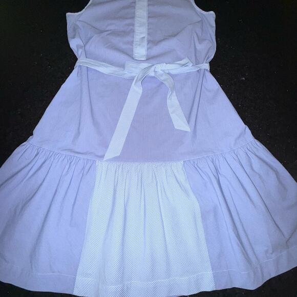 NEW VINEYARD VINES Blue Striped Tank Dress With Waist Tie Sleeveless Cotton Sz 6 - Picture 2 of 8